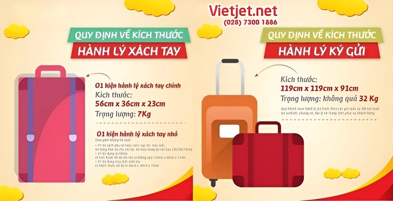 Tiêu chuẩn hành lý Vietjet Air cho việc sử dụng thùng carton đóng hàng 