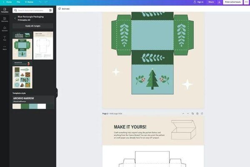 Thiết kế thùng carton online với Canva