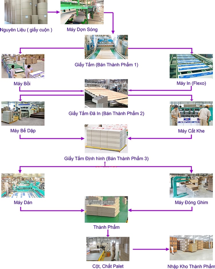 quy trình tái chế thùng giấy carton