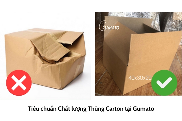 Thùng carton đạt tiêu chuẩn tại Gumato