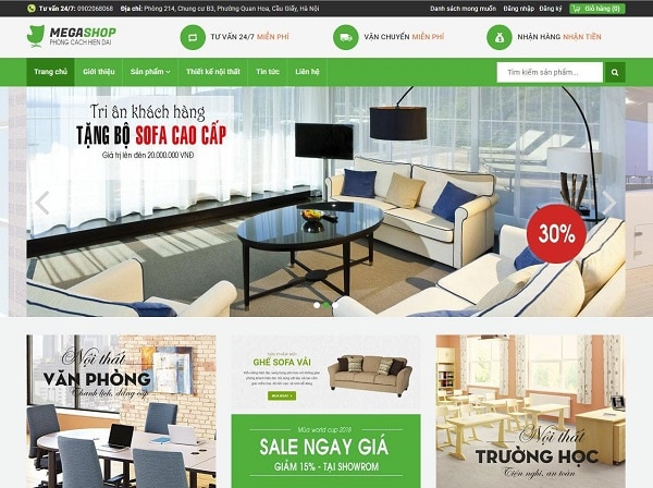 cài đặt giao diện ấn tượng cho website