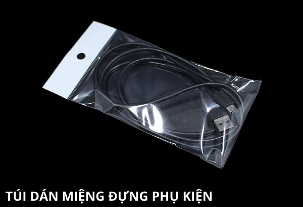 Túi dán miệng thường được dùng để đựng phụ kiện điện thoại.